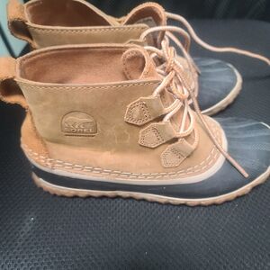 Sorel Kids Tan and Black Waterproof Boots